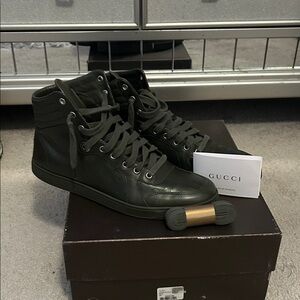 Gucci Men's Dark Green High-Top Sneakers